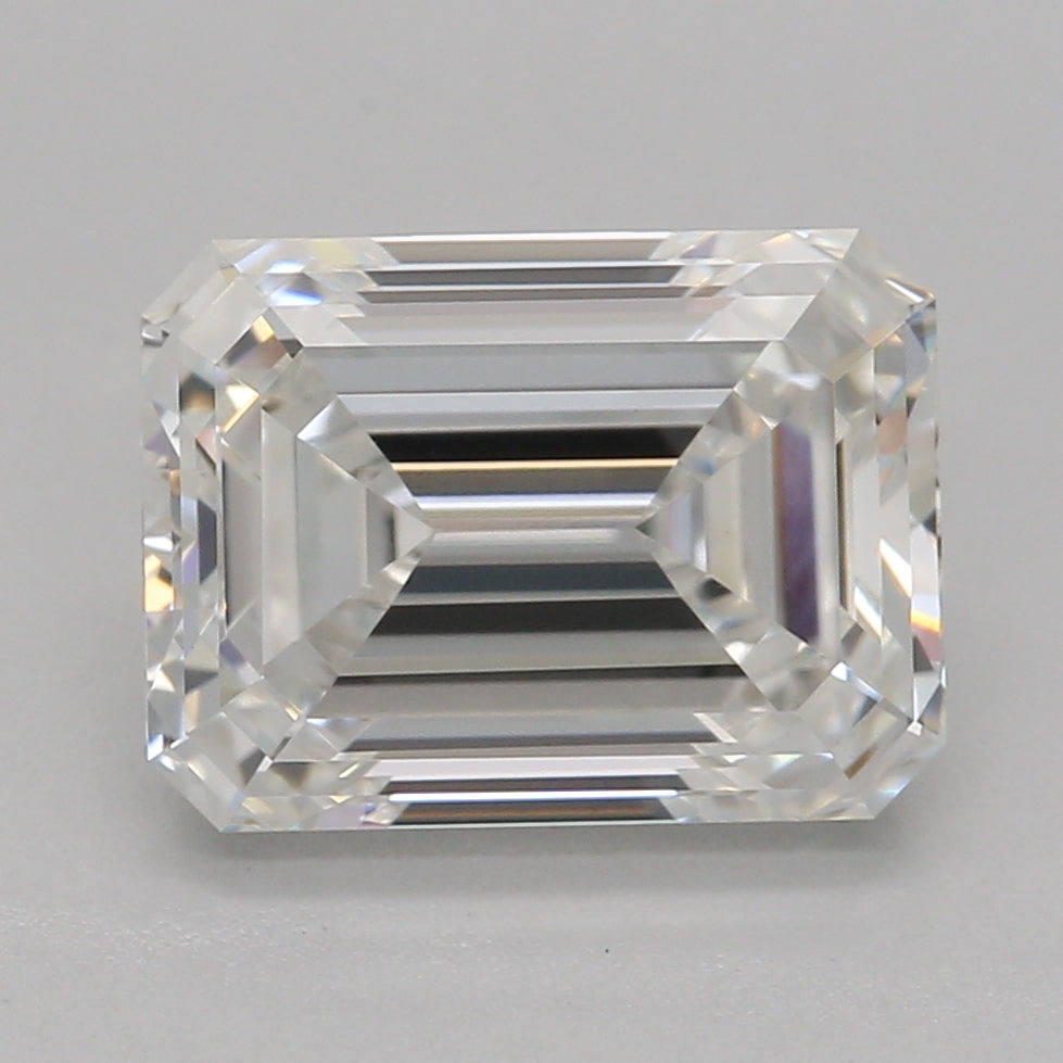 Laboratoriedyrket diamant 2,08 ct, smaragdslipning, F, VVS2