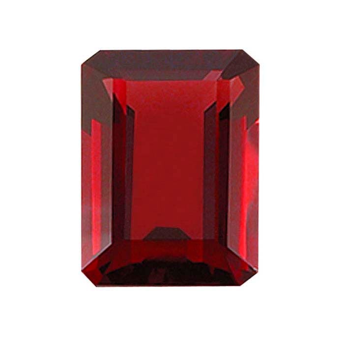Garnet Emerald-Cut Faceted Gemstones, AA-Grade