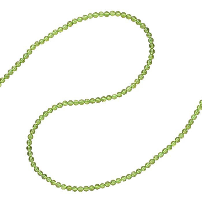 Fil de perles rondes en péridot