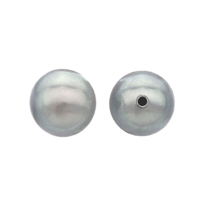 Freshwater Cultured Half-Drilled 4mm Round Pearl, Gray