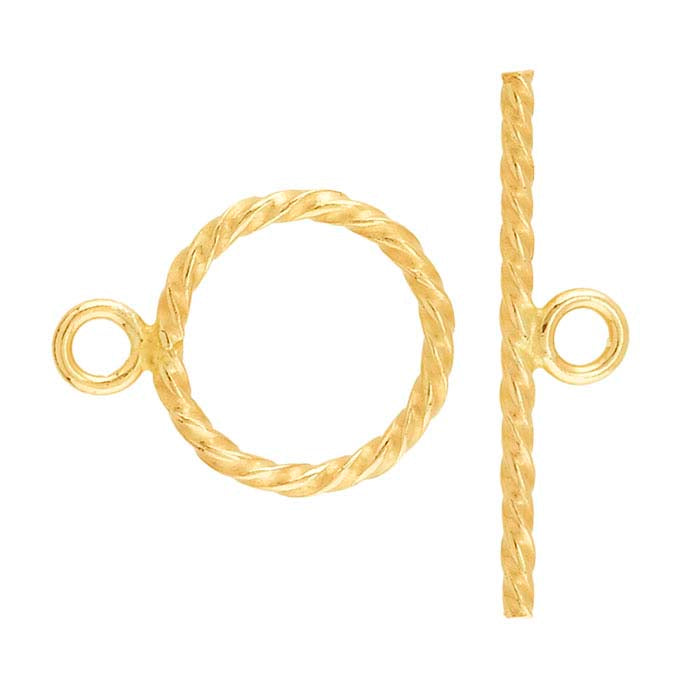 14/20 Yellow Gold-Filled Twist Flat-End Toggle Clasp