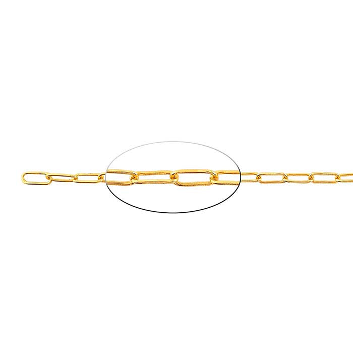 Messing Gelbvergoldete Gezogene Kabelkette, 6,1 m Spule