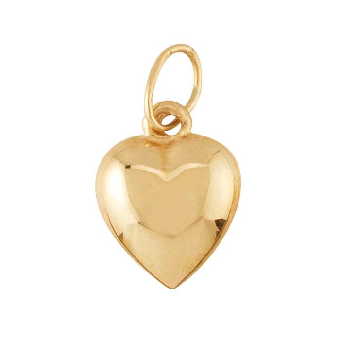 14 Karat Gelbgold Puffherz-Charm