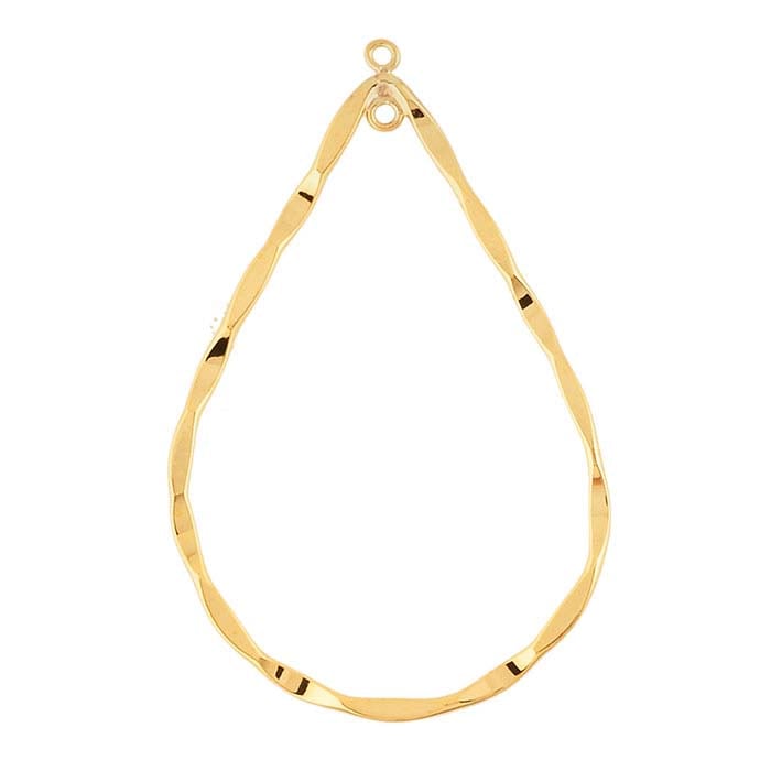 14/20 Yellow Gold-Filled Wavy Teardrop Component