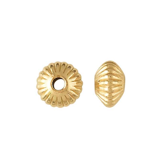 14/20 Yellow Gold-Filled Corrugated Saucer Bead
