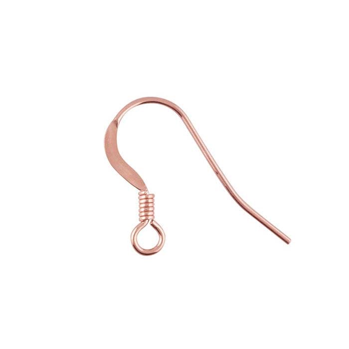 14/20 Rose Gold-Filled Flattened Ear Wire with Loop and Coil