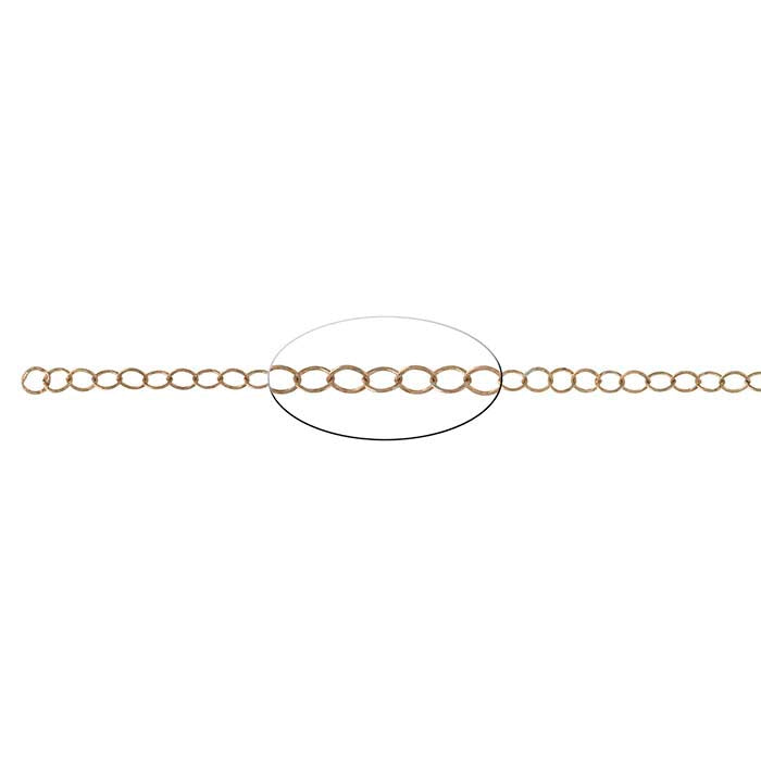 Bronze Flat Cable Chain, 6.1 m. Spool