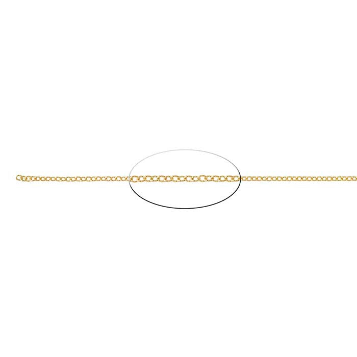 Brass Yellow Gold-Plated Cable Chain, 6.1 m. Spool