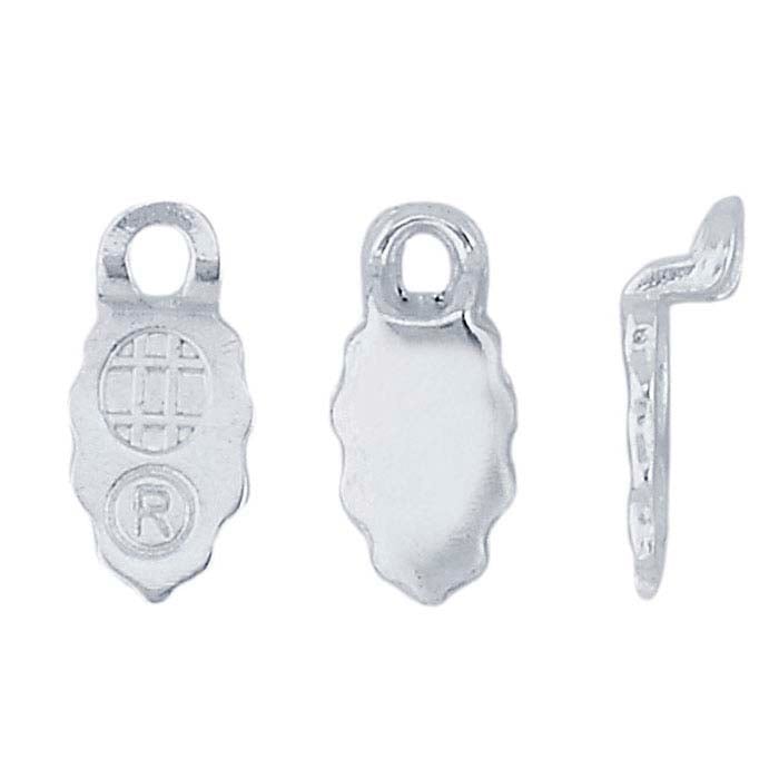 Base Metal Silver-Plated Leaf-Shaped Glue-On Bail