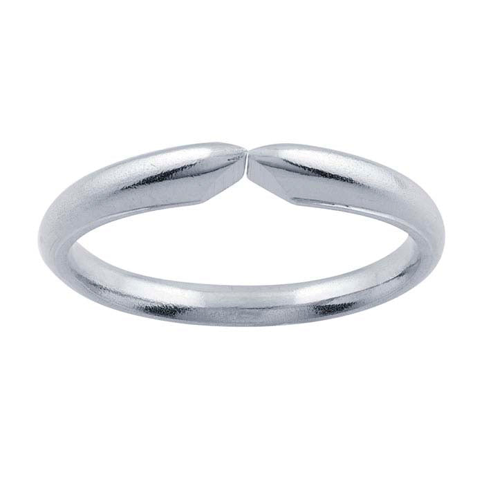 14K White Gold Half-Round Comfort Fit Ring Shank