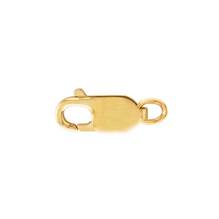 10K Yellow Oval Lobster Clasp with Open Ring