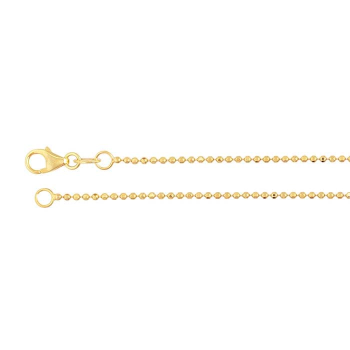 14K Yellow Gold Diamond-Cut Bead Chain