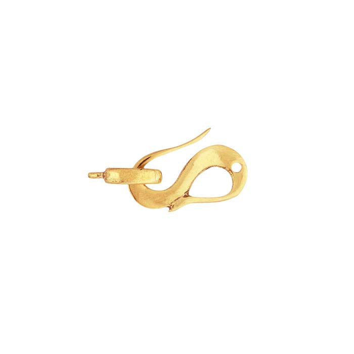 14K Yellow Gold Flat Hook & Eye Clasp