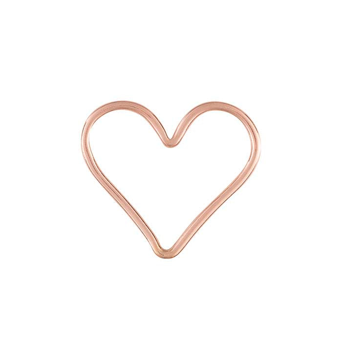 Componente a Cuore Aperto Placcato Oro Rosa 14/20