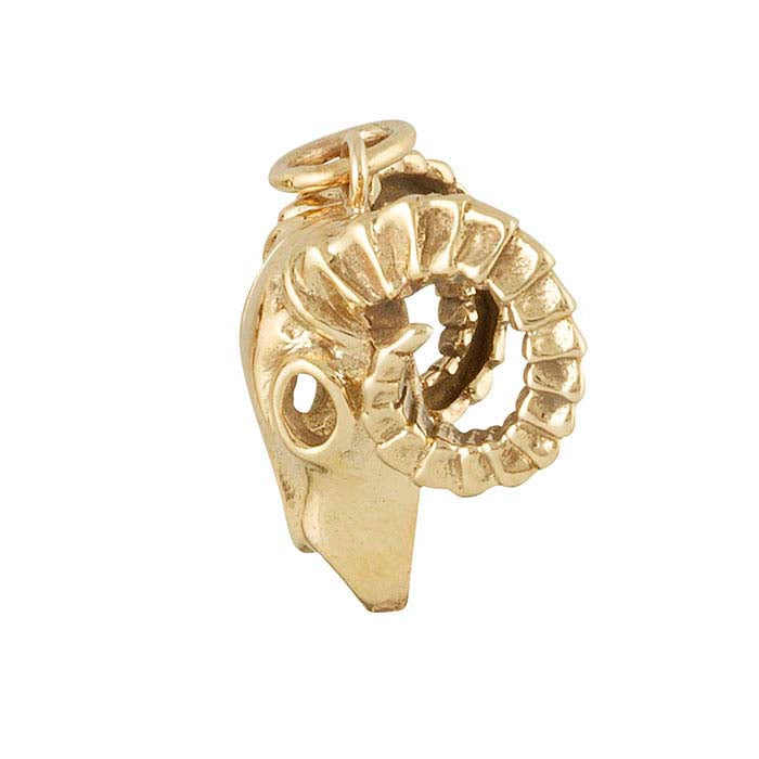 Bronze 3D Ram Skull Pendant