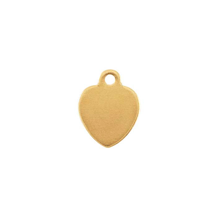 14/20 Yellow Gold-Filled 8.9 x Heart Tag, 0.51mm