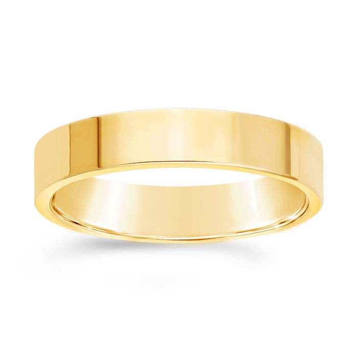 Nordt 14K Yellow Gold Flat Comfort Fit Wedding Band