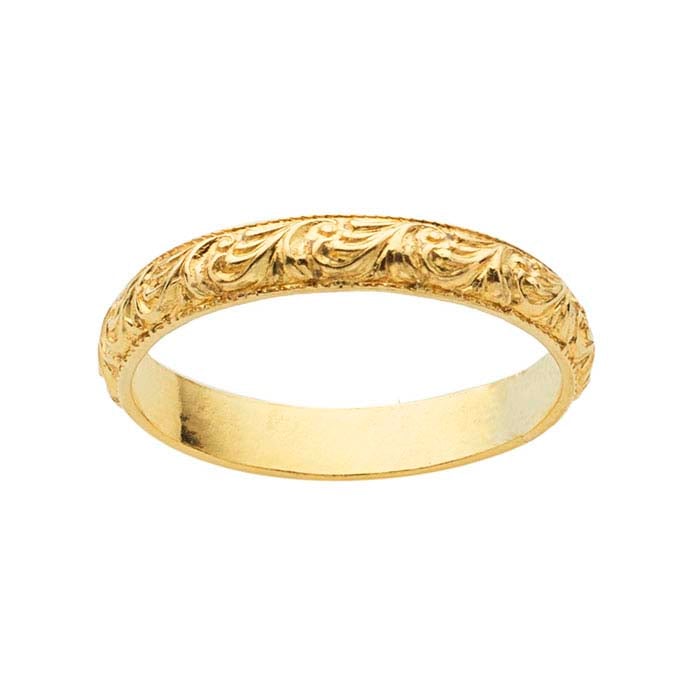 12/20 Yellow Gold-Filled Patterned Band