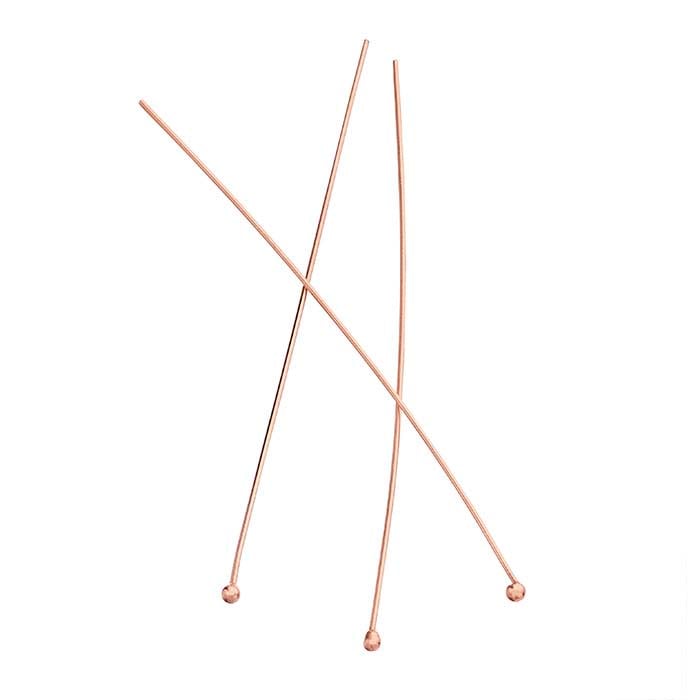 14/20 Rose Gold-Filled Ball Head Pin, 0.64mm, 1/2-Hard