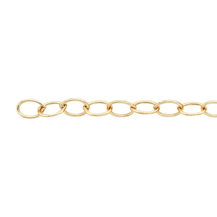 Bronze Yellow Gold-Plated Oval Cable Chain, 6.1 m. Spool
