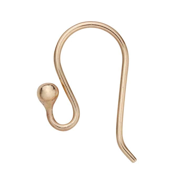 Miedziany drut do uszu z oczkiem i kulką na końcu