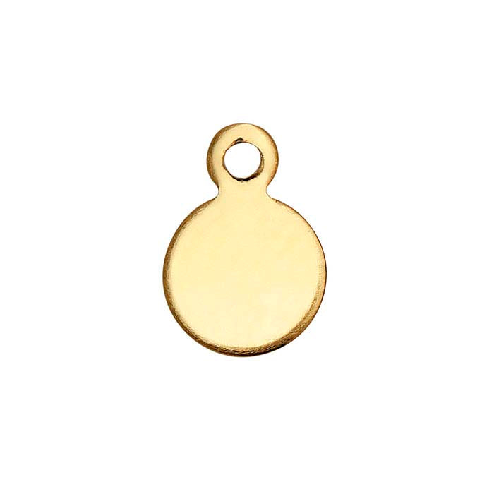 14/20 Yellow Gold-Filled 8.5 x Round Tag, 0.51mm