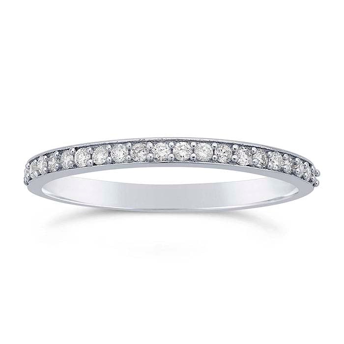 14K White Gold Diamond Wedding Band