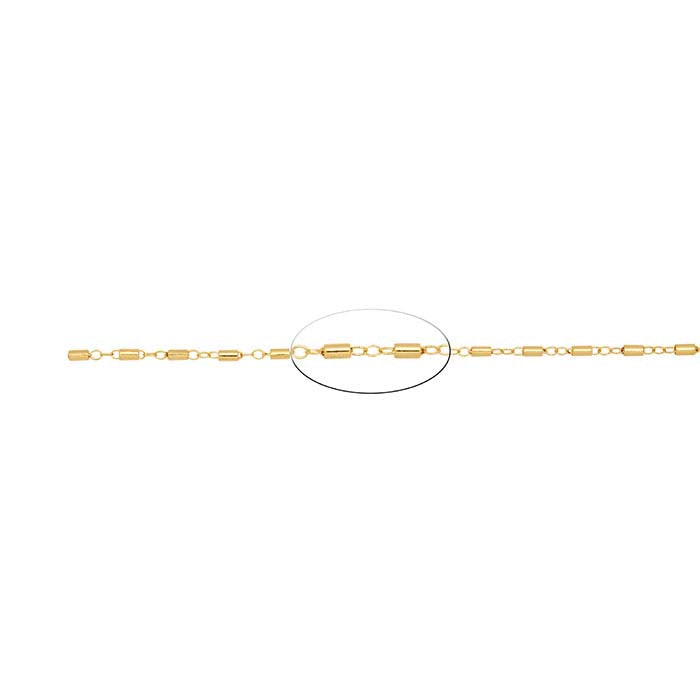 14/20 Yellow Gold-Filled Cable Chain with Tube Beads
