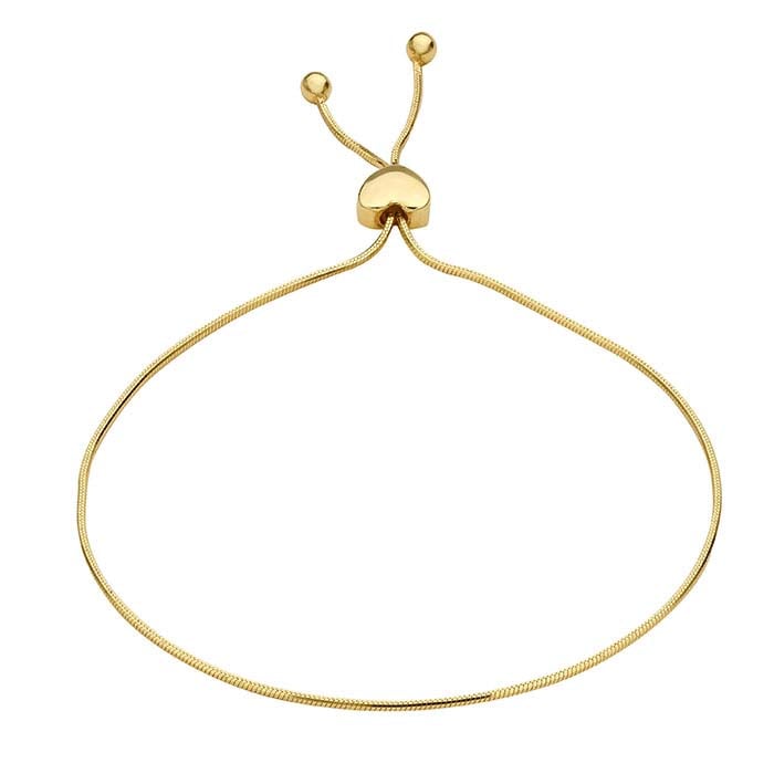 14K Yellow Gold Bracelet, Adjustable