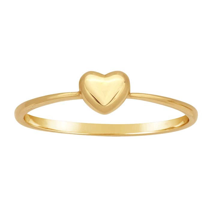 Δαχτυλίδι Στοίβαξης 14Κ Κίτρινο Χρυσό με Καρδιά Διακοσμητικό