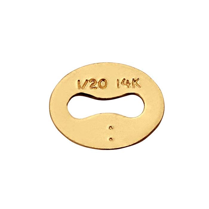 14/20 Yellow Gold-Filled 4.5 x Oval "1/20 14K" Tag, 0.25mm