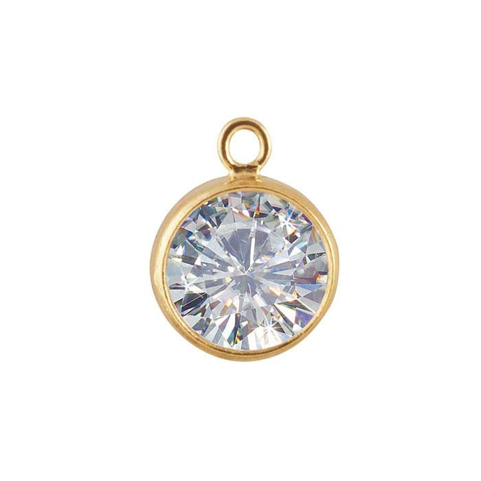 14K guldbelagt åben rund komponentmontering