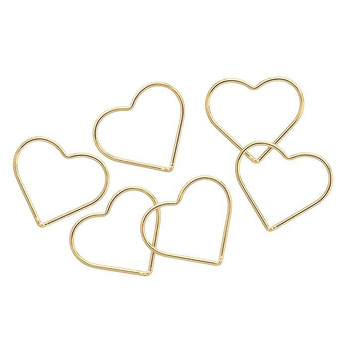 Composant cœur ouvert en or jaune 14/20 rempli