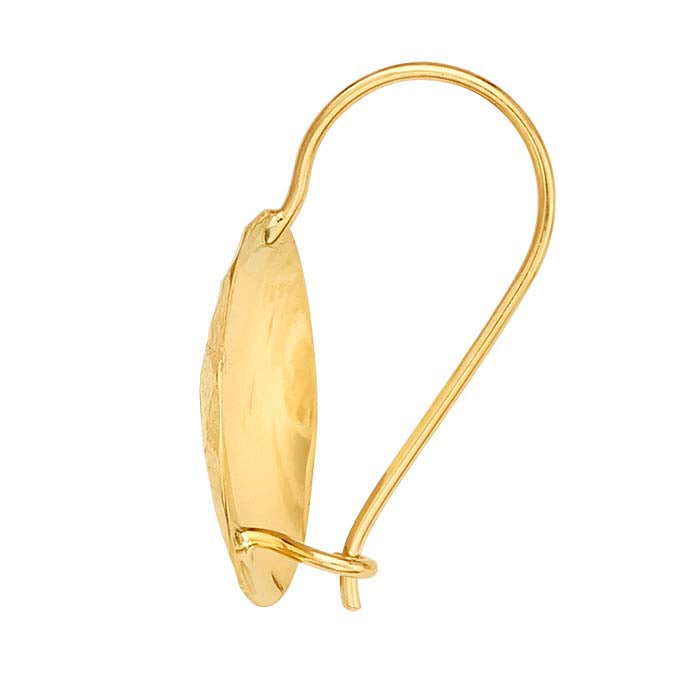 Orecchini a disco martellato in oro giallo 14K