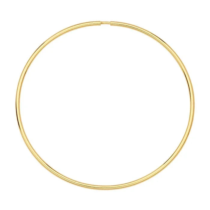 14K Yellow Gold Endless Hoop Earring