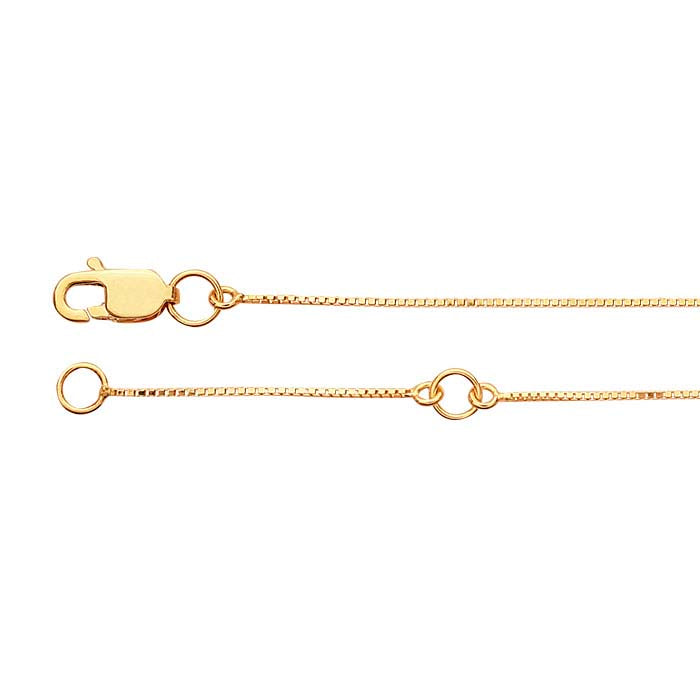 14K geelgouden boxketting, verstelbaar