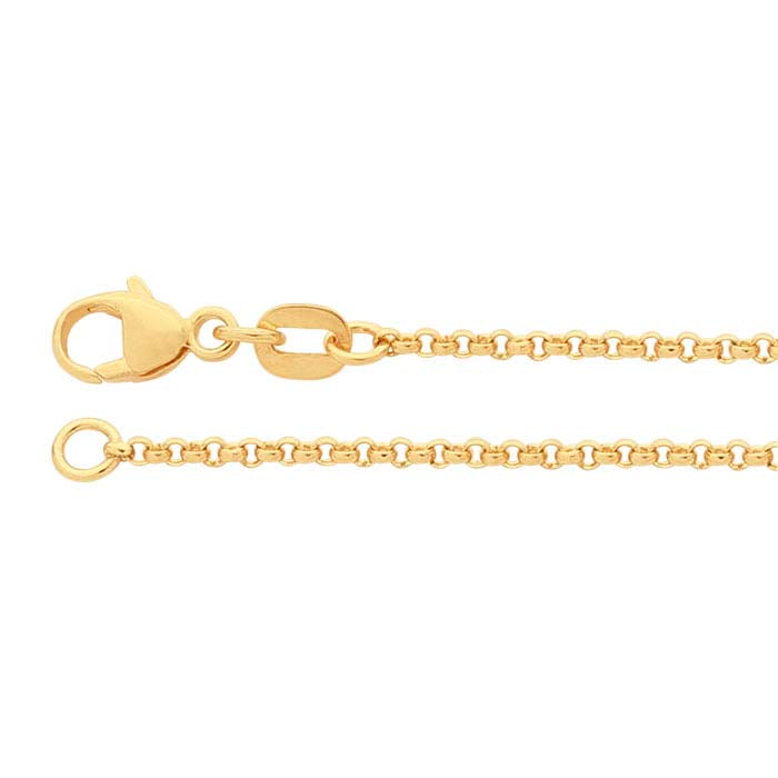 14K Yellow Gold 1.5mm Round Rolo Chain