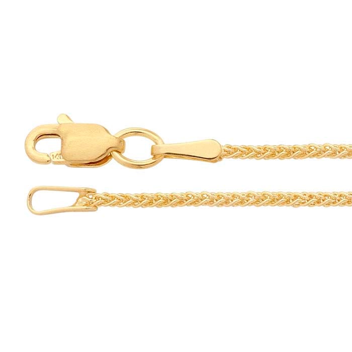 14K Yellow Gold Round Wheat Chain