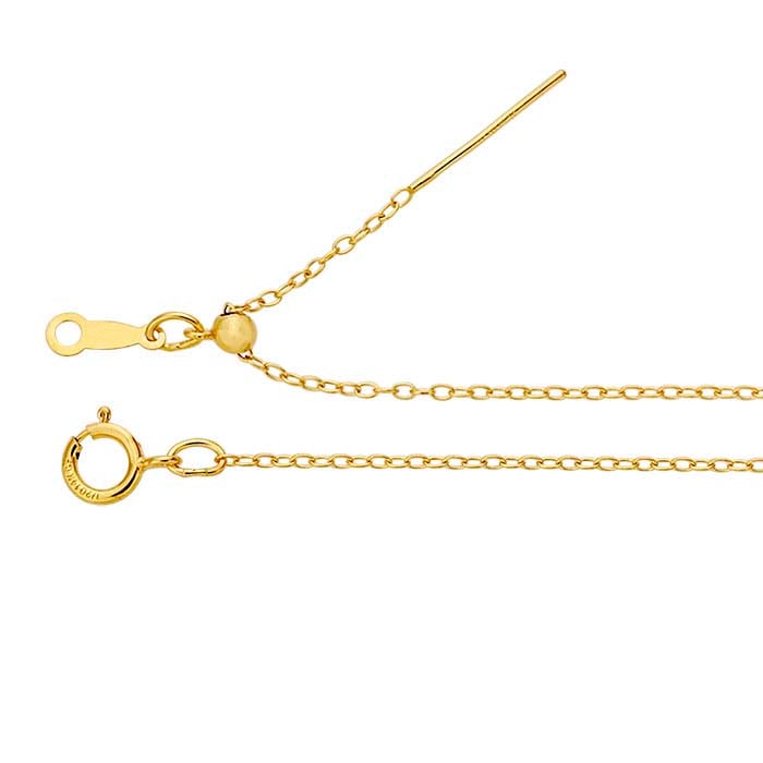 14/20 Yellow Gold-Filled Add-A-Bead Cable Chain Bracelet, Adjustable