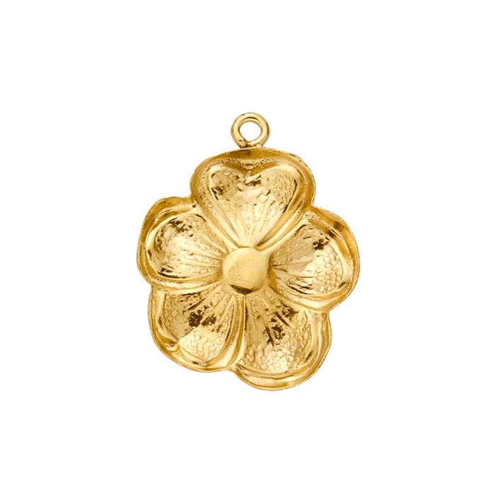 14/20 Gelbgold-gefüllter Blumen-Charm mit geschlossenem Ring