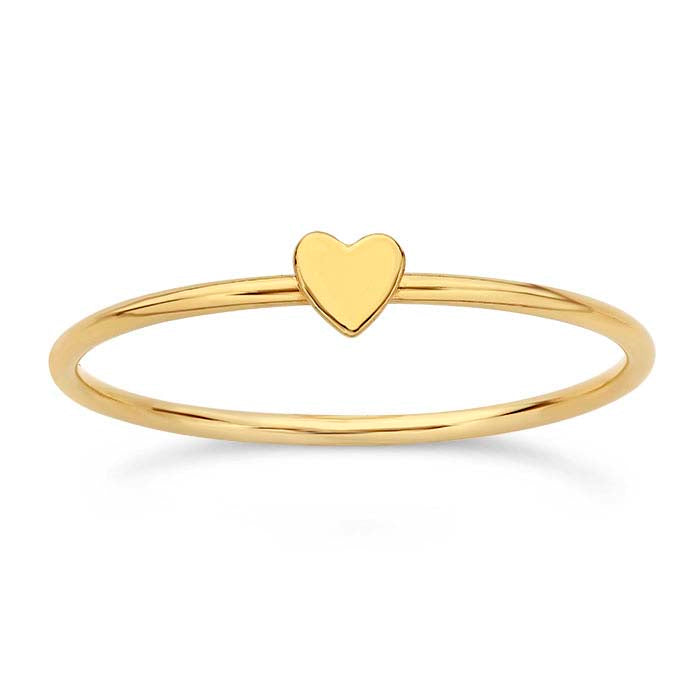 14/20 Yellow Gold-Filled Heart Stackable Ring