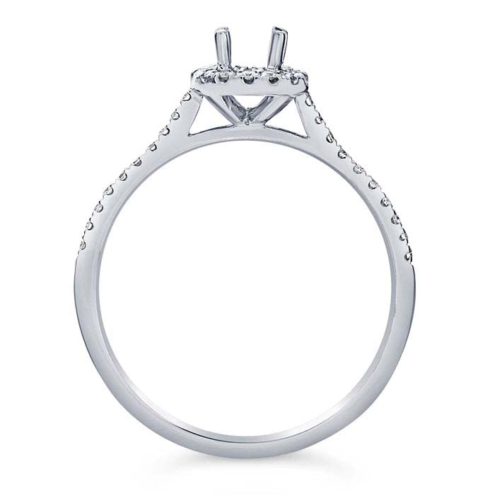 14K White Gold .4-Ct. Round Semi-Mount Halo Engagement Ring Mounting