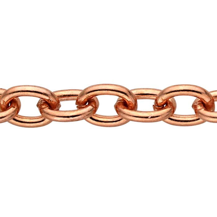 Kobber oval kabelkæde, 3,05 m. spole