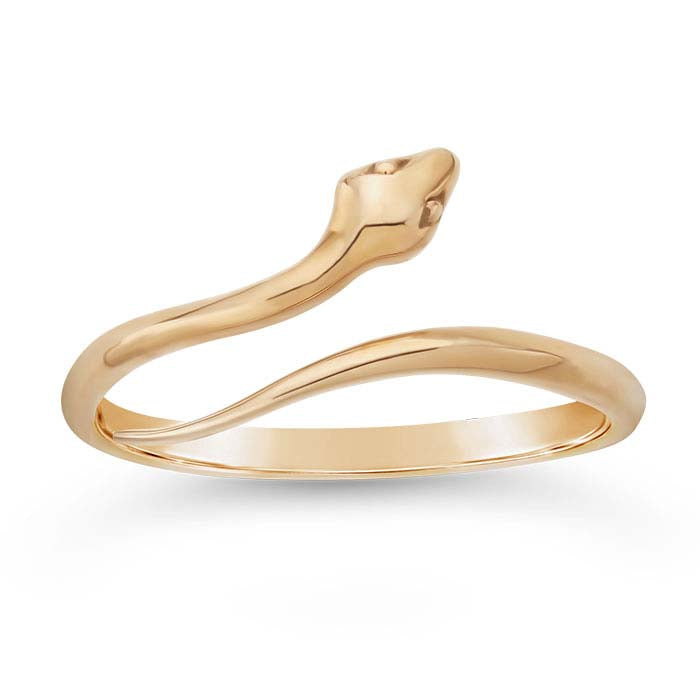 Bronzener Schlangen-Bypass-Ring, verstellbar