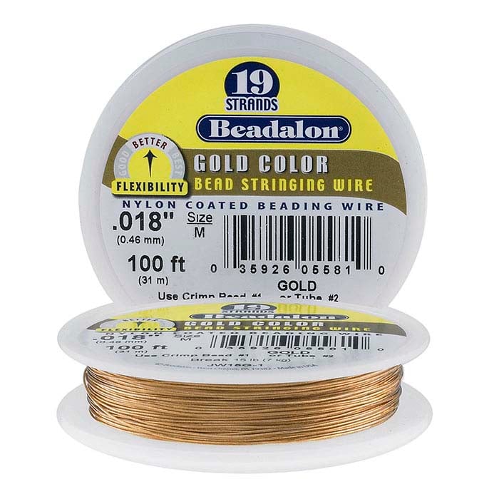 Beadalon® Designer Series 19-Strand Satin Gold Wire, 30.48 m. Spool