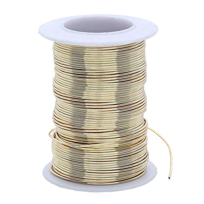 Beadsmith® Wire Elements Goldfarbener runder Basteldraht, 0,81 mm, 1/2-hart
