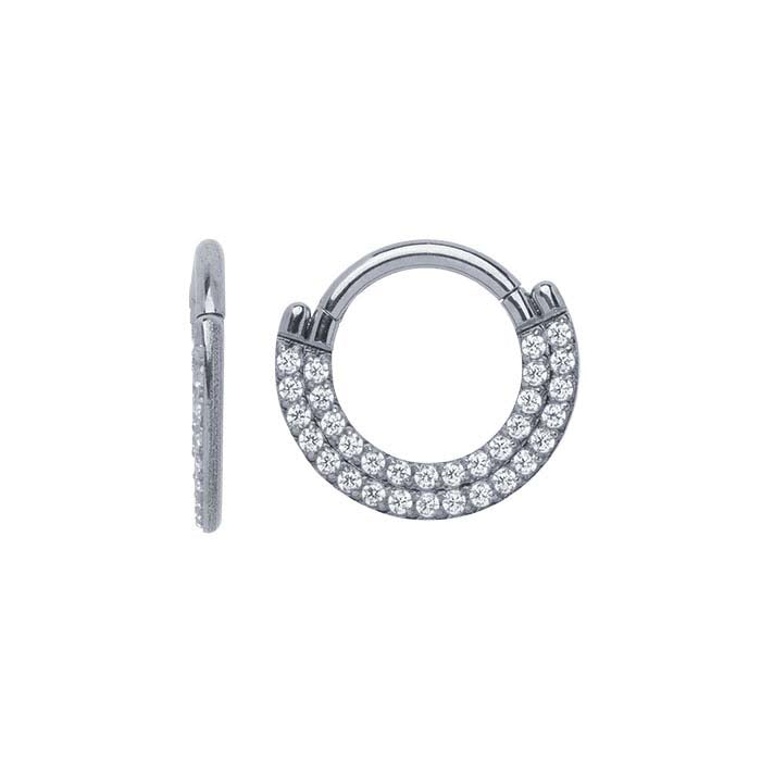 Titanium Double-Stack CZ-Set Clicker, 1.29mm