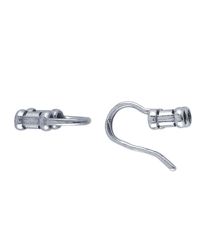 Sidabro 20,5 x 8,4 mm kabliuko ir kilpelės užsegimas, 2 eilių