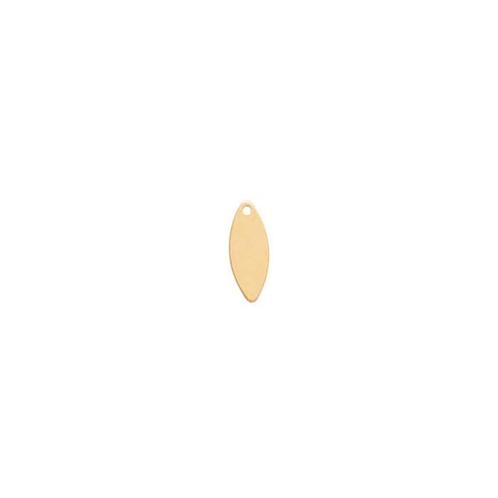 14/20 Yellow Gold-Filled 12.2 x Marquise Tag, 0.36mm