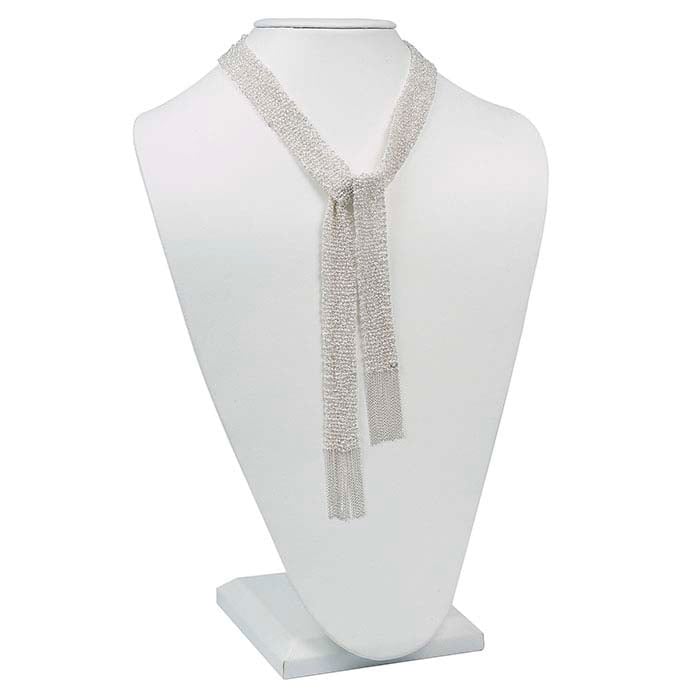 Sterling Silver Mesh Necklace with Tassels